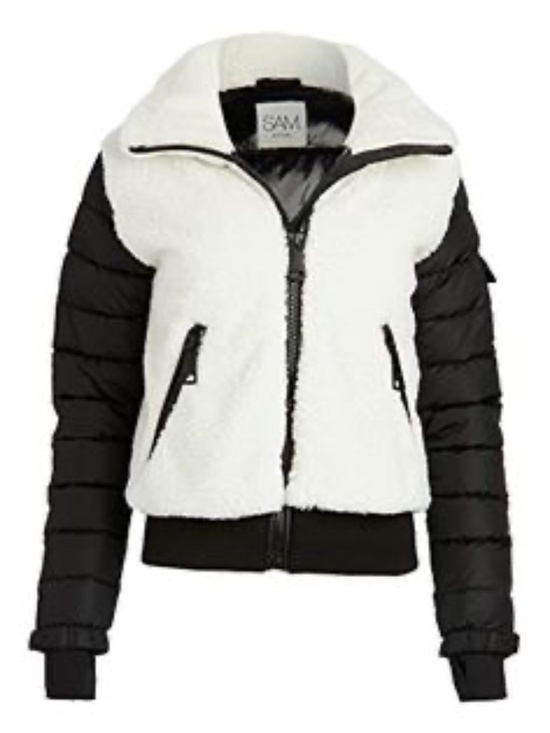 SAM. Jackets & Blazers - Sam Carson Sherpa Bomber Jacket In Icing/white - size M